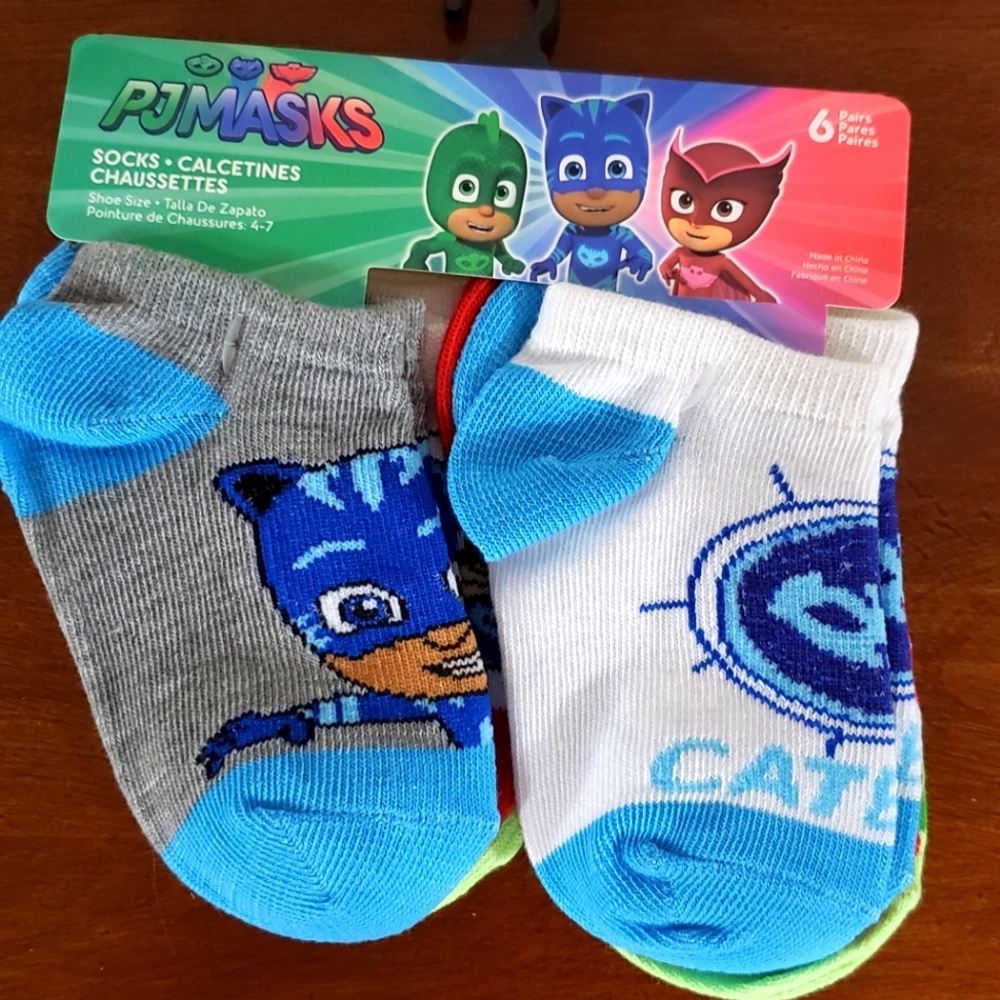 PJ MASKS Socks - 6 Pairs Size 2T-3T
